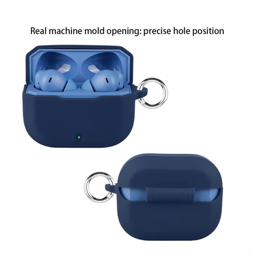 For OnePlus Buds 3V / Nord Buds 3r Silicone Case Wireless Earphones Protective Cover with Anti-Lost Buckle - Dark Blue - 3