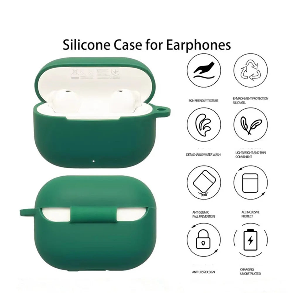 For Huawei FreeBuds SE 4 ANC Silicone Case Wireless Earphones Protective Cover with Anti-Lost Buckle - Blackish Green - 7