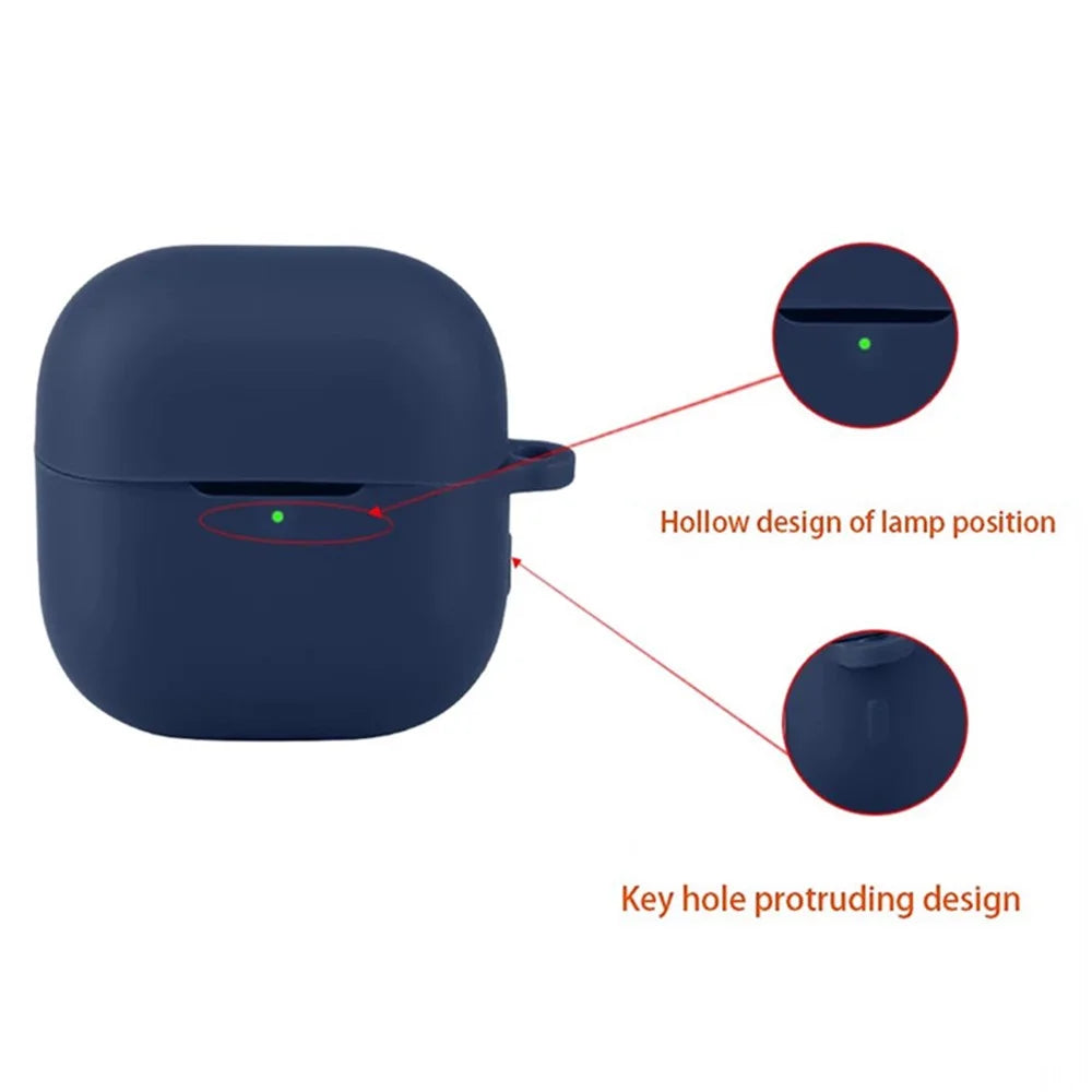 For Huawei FreeClip 2 Silicone Case Wireless Earphones Protective Cover with Anti-Lost Buckle - Dark Blue - 2