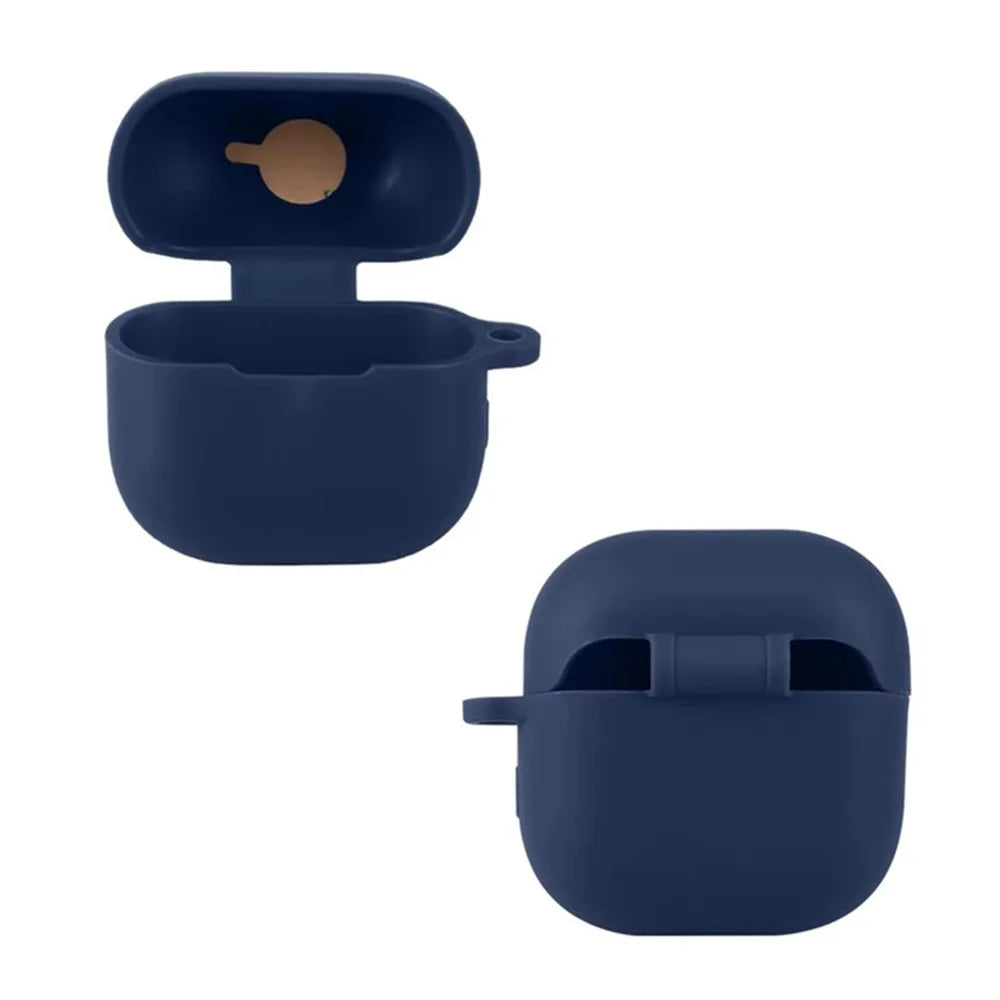 For Huawei FreeClip 2 Silicone Case Wireless Earphones Protective Cover with Anti-Lost Buckle - Dark Blue - 3