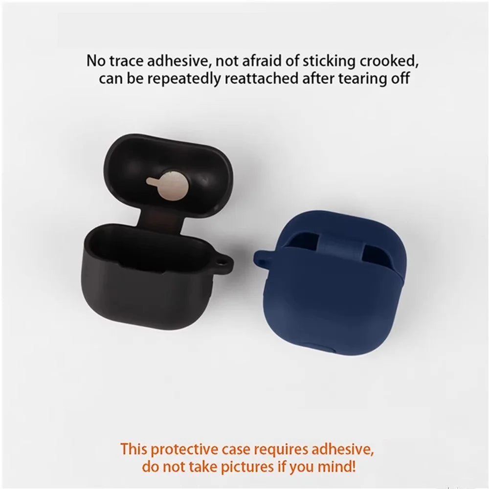 For Huawei FreeClip 2 Silicone Case Wireless Earphones Protective Cover with Anti-Lost Buckle - Dark Blue - 4