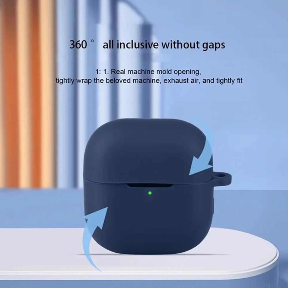 For Huawei FreeClip 2 Silicone Case Wireless Earphones Protective Cover with Anti-Lost Buckle - Dark Blue - 5