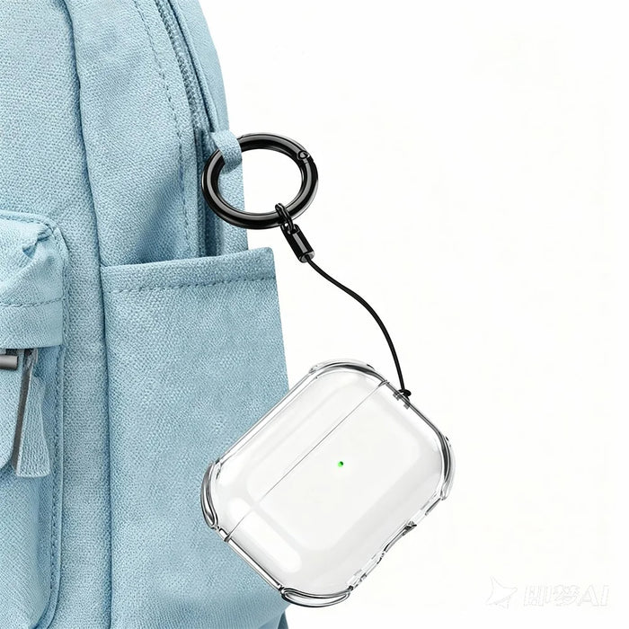 Bulk Purchasing For AirPods 4 Case Ultra Thin Matte TPU Earbuds Protective Cover with Strap Ring - Transparent - 2