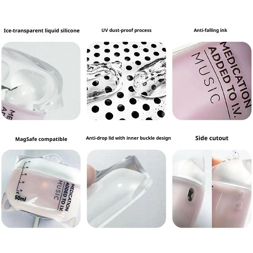S!GN For Apple AirPods Pro Case UV Dust-Proof Clear Liquid Silicone Drip Bag Earphone Cover - Blue - 2