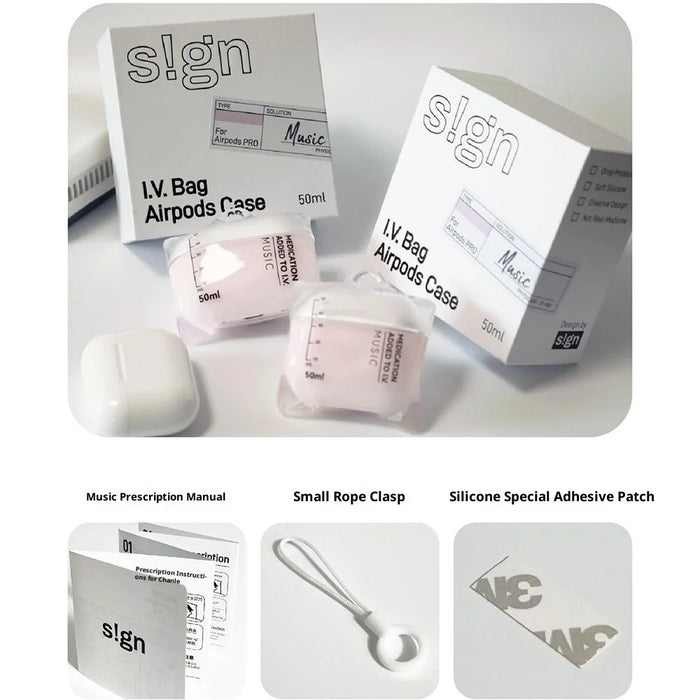 S!GN For AirPods 4 Case UV Dust-Proof Clear Liquid Silicone Drip Bag Earphone Cover - Pink - 3
