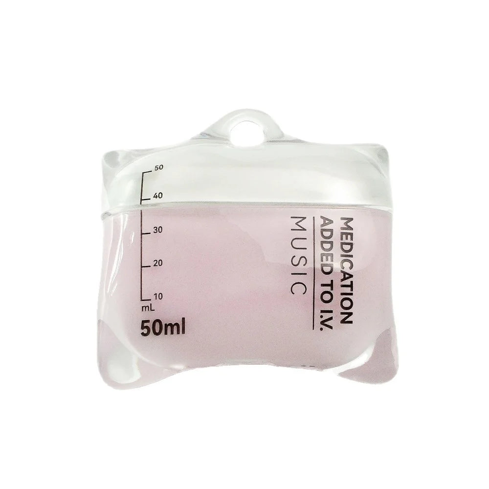 S!GN For AirPods 4 Case Clear Liquid Silicone Drip Bag Earphone Cover with Lanyard  /  Stand  /  Charging Cable - Pink - 2