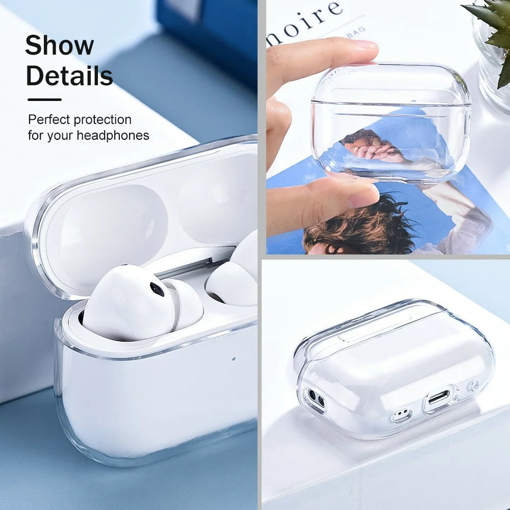 For AirPods Pro 3 Earphone Case Transparent PC Earbuds Protective Cover - 4