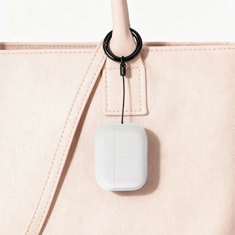 Bulk Purchasing For AirPods Pro 3 Case Faux Leather Textured TPU Earbuds Protective Cover with Strap Ring - Army Green - 7