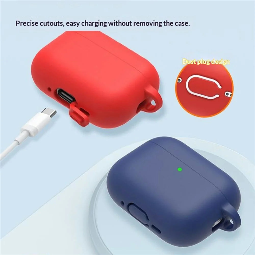 8 in 1 Accessories Kit for AirPods Pro 3 Silicone Protective Case with Hook  /  Anti-Lost Strap  /  Watch Buckle  /  Ear Hooks  /  Hand Strap  /  Cleaning Brush  /  Gray Bag - Red - 3