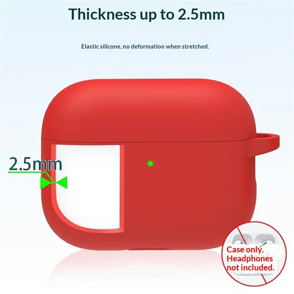 8 in 1 Accessories Kit for AirPods Pro 3 Silicone Protective Case with Hook  /  Anti-Lost Strap  /  Watch Buckle  /  Ear Hooks  /  Hand Strap  /  Cleaning Brush  /  Gray Bag - Red - 5