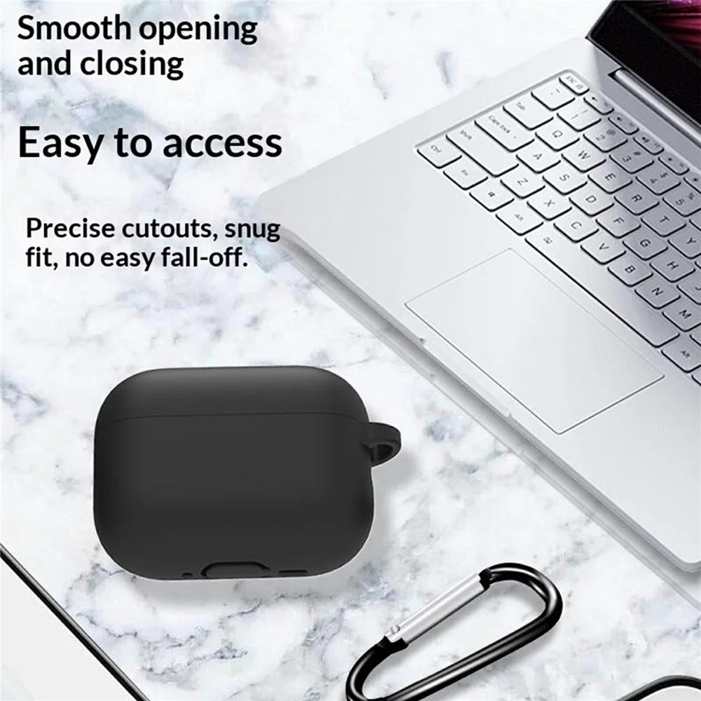 8 in 1 Accessories Kit for AirPods Pro 3 Silicone Protective Case with Hook  /  Anti-Lost Strap  /  Watch Buckle  /  Ear Hooks  /  Hand Strap  /  Cleaning Brush  /  Gray Bag - Red - 6