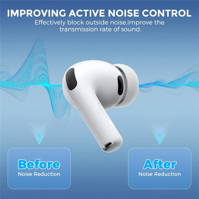 AHASTYLE WG187 2 Pairs for AirPods Pro 3 Silicone Ear Tips Replacement Earphone Caps - White  /  L - 3