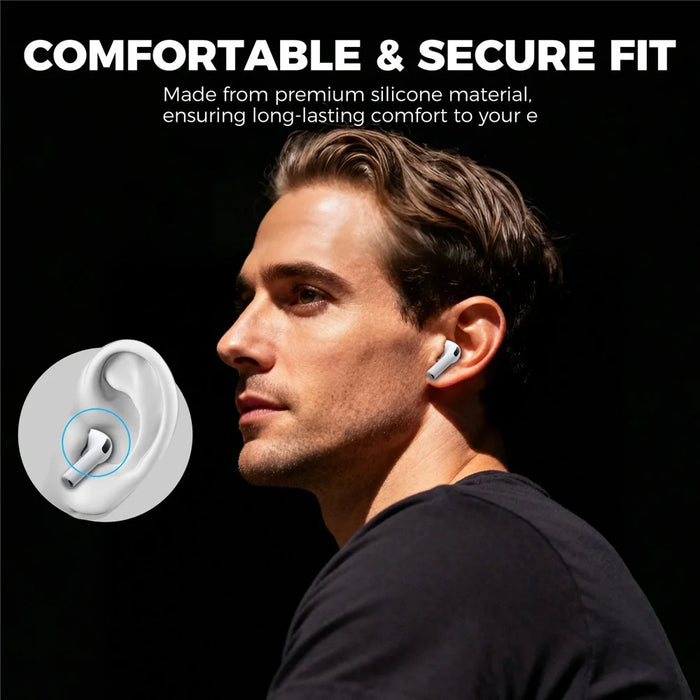 AHASTYLE WG187 2 Pairs for AirPods Pro 3 Silicone Ear Tips Replacement Earphone Caps - White  /  L - 4