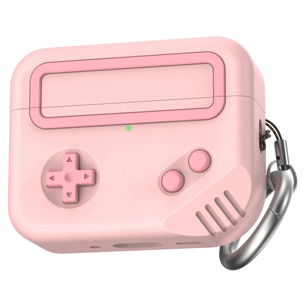 AHASTYLE JY27 For Apple AirPods Pro 3 Silicone Case Game Console Design Anti Drop Earphone Cover - Pink - 1