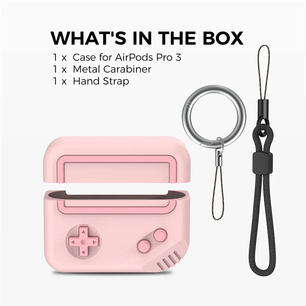 AHASTYLE JY27 For Apple AirPods Pro 3 Silicone Case Game Console Design Anti Drop Earphone Cover - Pink - 7
