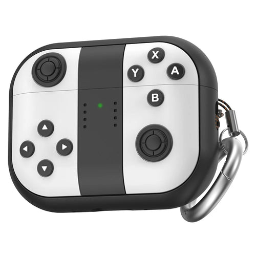 AHASTYLE JY28 For Apple AirPods Pro 3 Silicone Case Retro Game Controller Design Anti Drop Earphone Cover - Black  /  White - 1