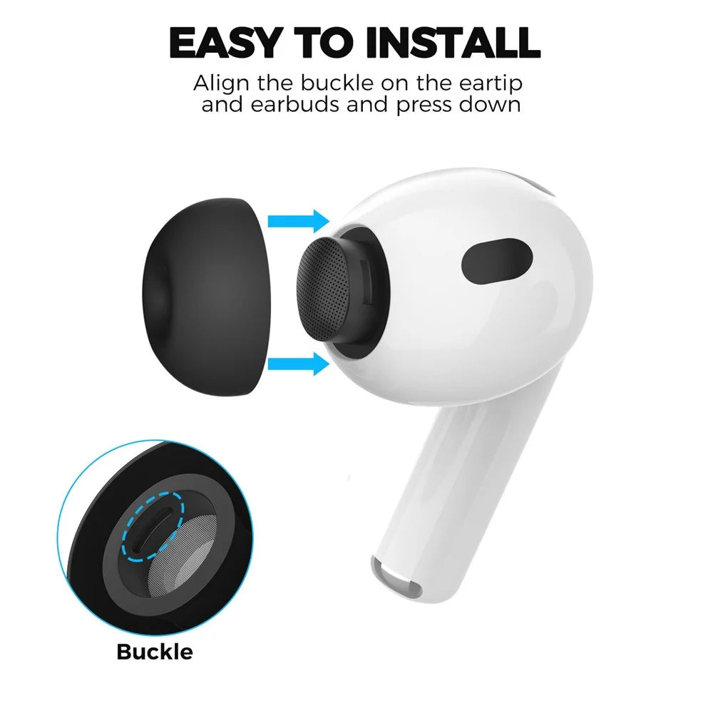 AHASTYLE WG187 1 Pair for AirPods Pro 3 Silicone Ear Tips Replacement Earphone Caps - White  /  L - 5