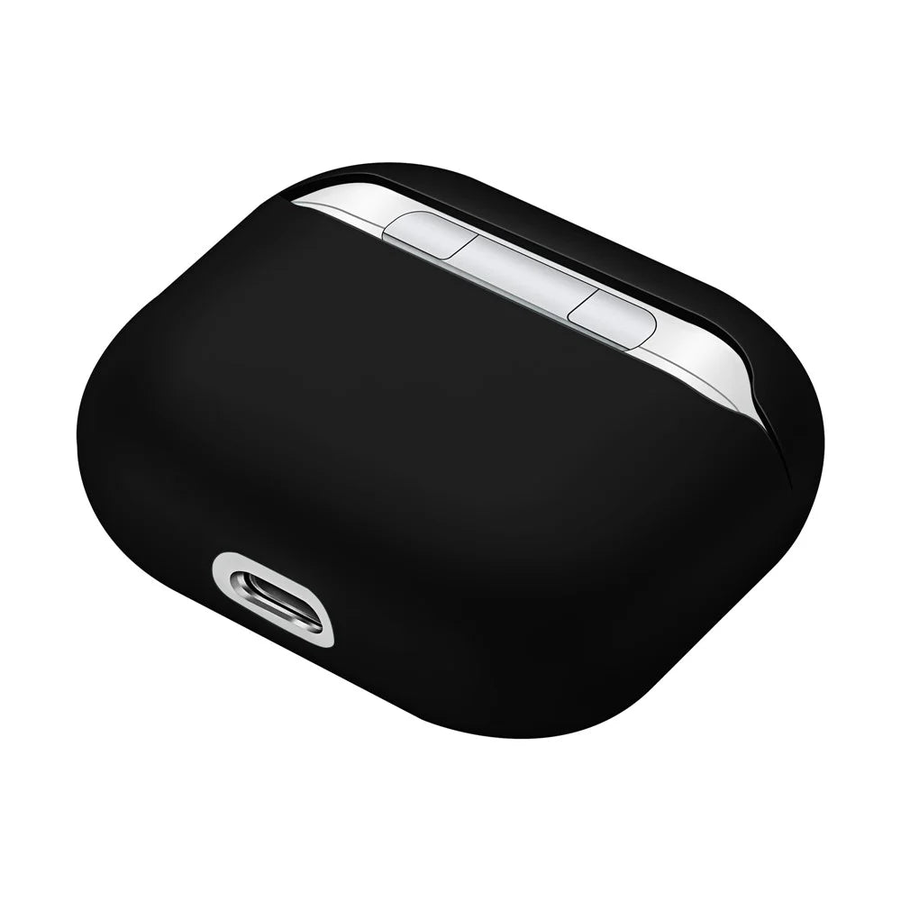 Shockproof Solid Color Shell Case Anti-drop Full Protective Silicone Case Cover for AirPods 3 - Black - 2