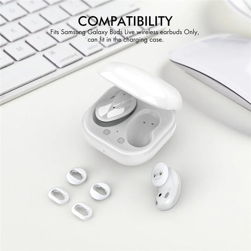 AHASTYLE PT132 For Samsung Galaxy Buds Live Silicone Cap Replacement Ear Plug (6 Pairs in Total, 2 Pairs Each in L  /  M  /  S) - White - 2