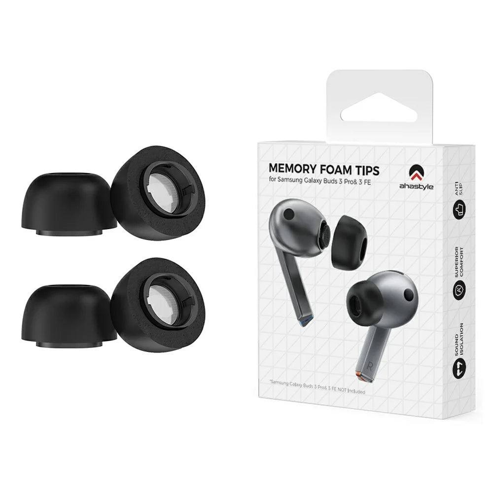 AHASTYLE WG168 2Pairs Memory Foam Ear Tips for Samsung Galaxy Buds3 Pro TWS Earbuds Replacement Tips - Large Size - 1