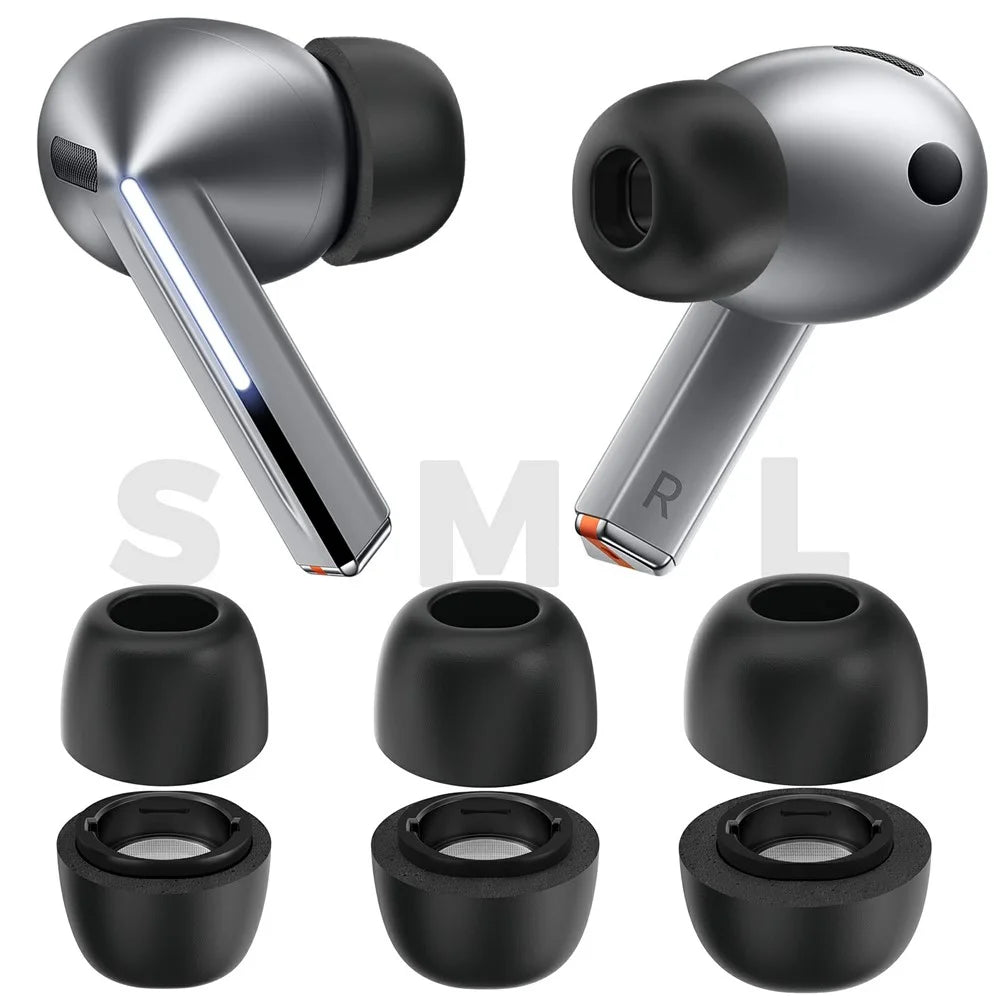 AHASTYLE WG168 2Pairs Memory Foam Ear Tips for Samsung Galaxy Buds3 Pro TWS Earbuds Replacement Tips - Large Size - 2