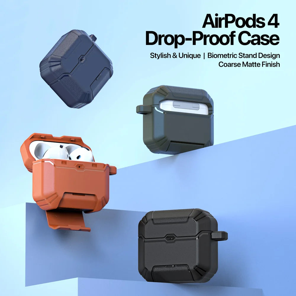DUX DUCIS For AirPods 4 Earphone Case  PECS Series PC+TPU Cover with Phone Holder and Hook - Black - 3