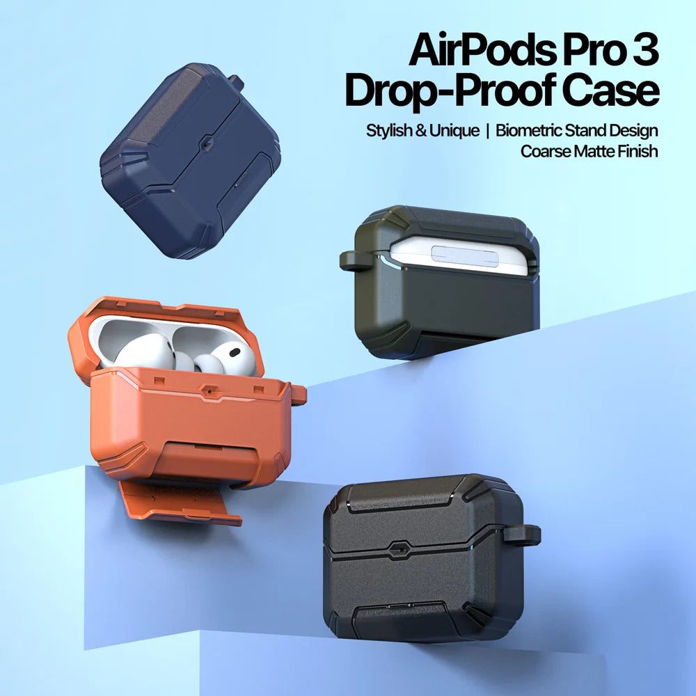DUX DUCIS For AirPods Pro 3 Earphone Case  PECS Series PC+TPU Cover with Phone Holder and Hook - Black - 3