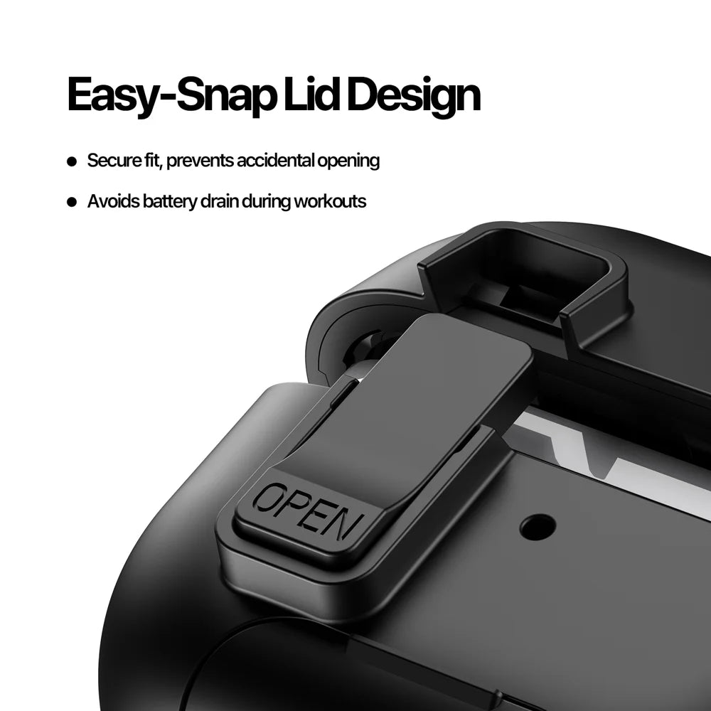 DUX DUCIS For Samsung Galaxy Buds3 Pro / Galaxy Buds3 FE / Galaxy Buds3 Earphone Case  SECQ Series PC+TPU Earbuds Cover Snap Lid Design with Hook - Black - 5