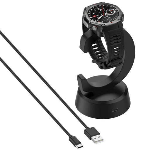 C Shape Charger Dock for Huami Amazfit T-Rex 3 Pro 48mm / T-Rex 3 / Balance 2 Smart Watch Holder Desk Charging Station with Cable - 1