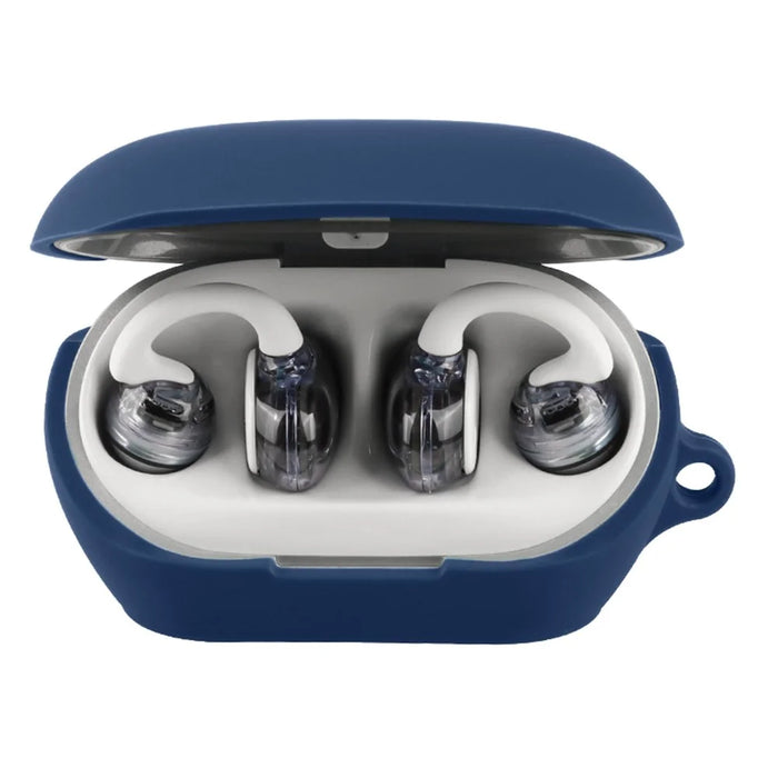 For JBL Soundgear Clips Silicone Case Wireless Earbuds Protective Cover with Anti-Lost Buckle - Dark Blue - 2