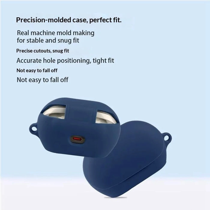 For JBL Soundgear Clips Silicone Case Wireless Earbuds Protective Cover with Anti-Lost Buckle - Dark Blue - 3