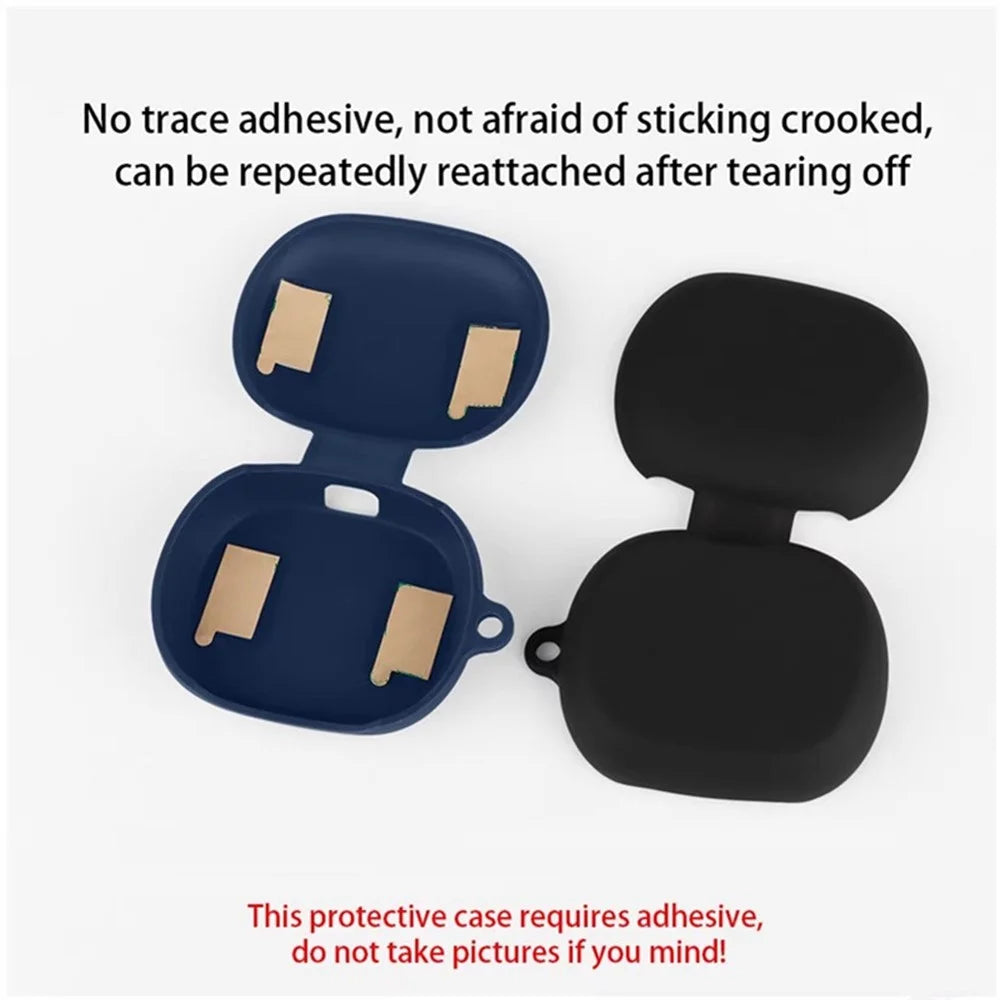 For JBL Sense Pro Silicone Case Wireless Earbuds Protective Cover with Anti-Lost Buckle - Dark Blue - 6