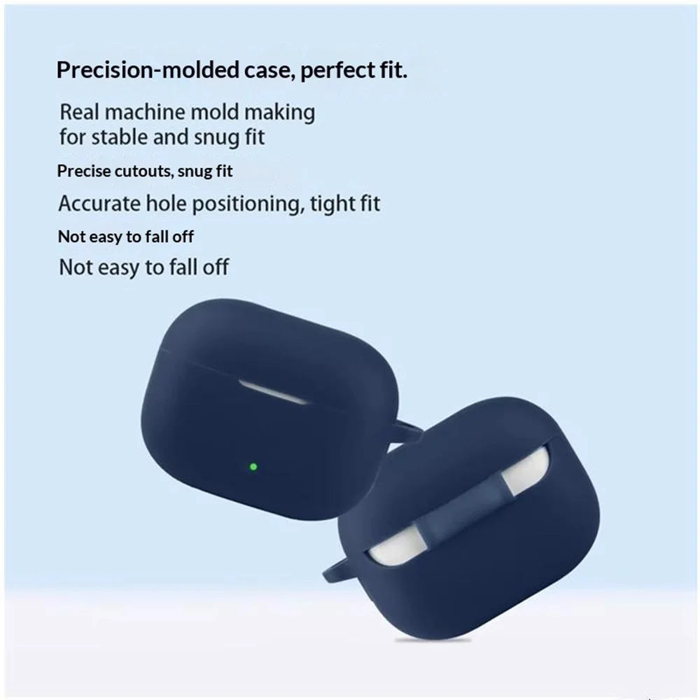 For vivo iQOO TWS 5 Silicone Case Wireless Earbuds Protective Cover with Anti-Lost Buckle - Dark Blue - 4