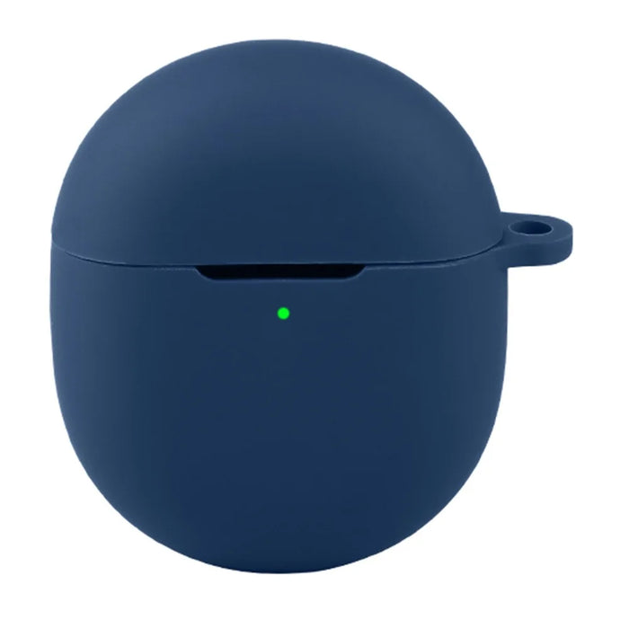 For Google Pixel Buds 2a Silicone Case Wireless Earbuds Protective Cover with Anti-Lost Buckle - Dark Blue - 1