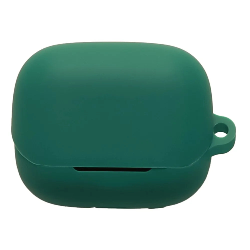 For Honor Earbuds 4 Silicone Case Wireless Earbuds Protective Cover with Anti-Lost Buckle - Blackish Green - 1