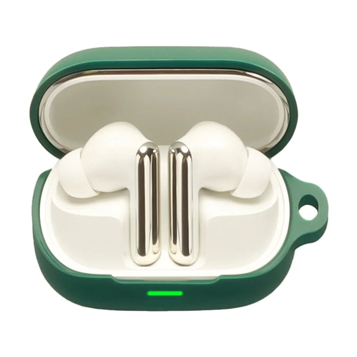 For Honor Earbuds 4 Silicone Case Wireless Earbuds Protective Cover with Anti-Lost Buckle - Blackish Green - 2