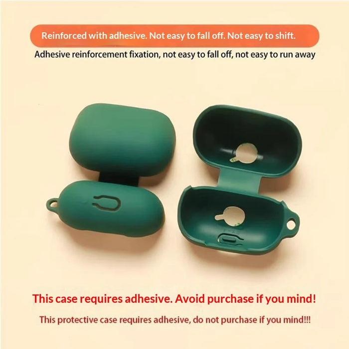 For Honor Earbuds 4 Silicone Case Wireless Earbuds Protective Cover with Anti-Lost Buckle - Blackish Green - 5