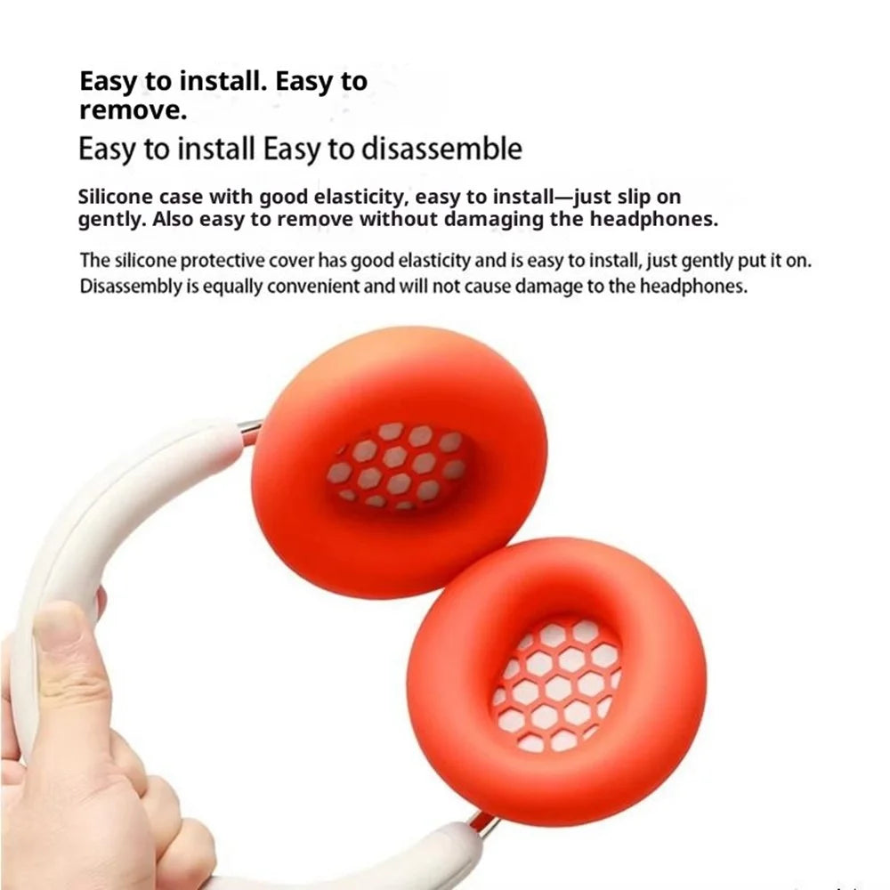 1 Pair Silicone Case for CMF by Nothing Headphone Pro Protective Cover - Orange - 3
