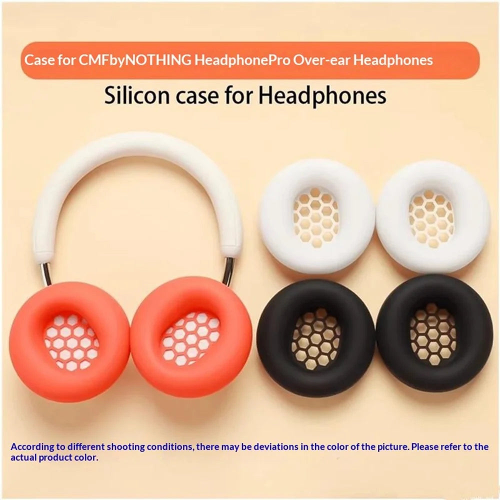 1 Pair Silicone Case for CMF by Nothing Headphone Pro Protective Cover - Orange - 7