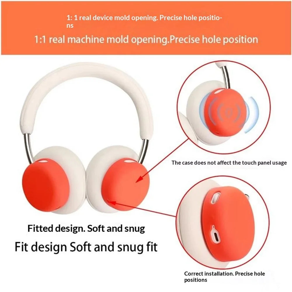 1 Pair For CMF by Nothing Headphone Pro Silicone Case Headphones Outer Shell Protective Cover - Orange - 3