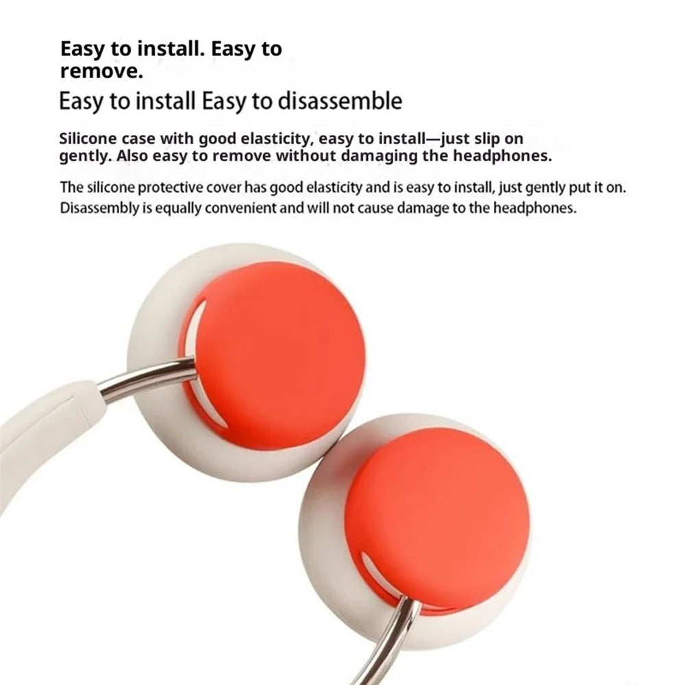 1 Pair For CMF by Nothing Headphone Pro Silicone Case Headphones Outer Shell Protective Cover - Orange - 4