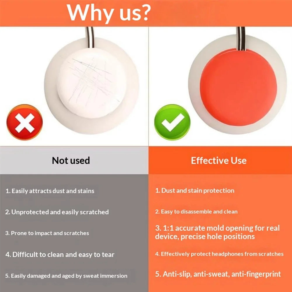 1 Pair For CMF by Nothing Headphone Pro Silicone Case Headphones Outer Shell Protective Cover - Orange - 5