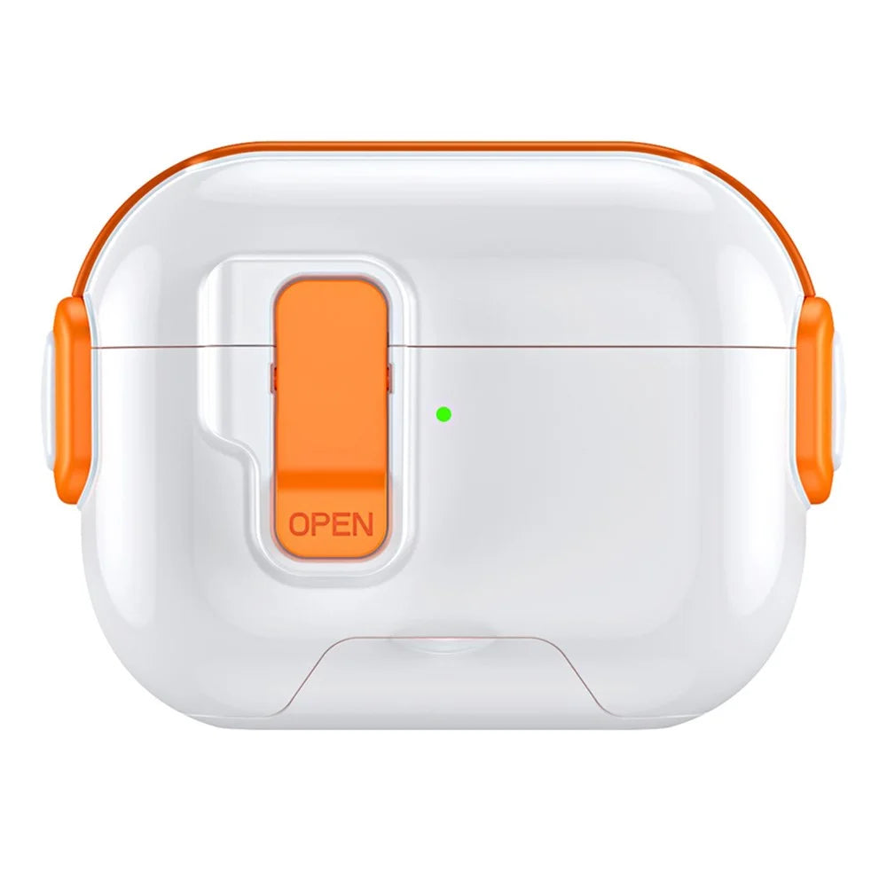For AirPods Pro 3 Case with Phone Stand Function TPU PC TWS Earbuds Protective Cover - Orange - 1