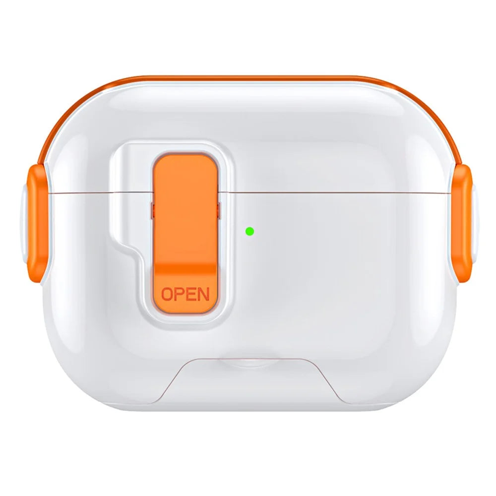 For AirPods Pro 2 Case with Phone Stand Function TPU PC TWS Earbuds Protective Cover - Orange - 1