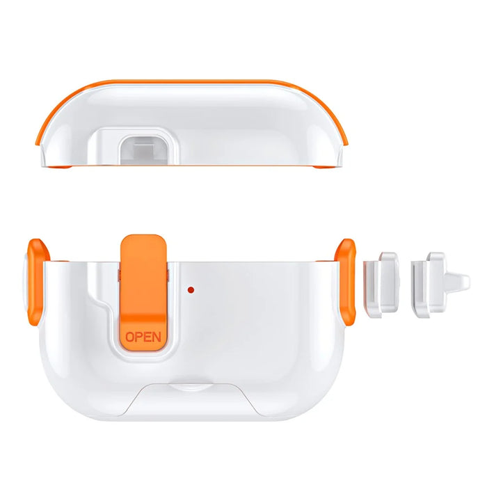 For AirPods Pro 2 Case with Phone Stand Function TPU PC TWS Earbuds Protective Cover - Orange - 2