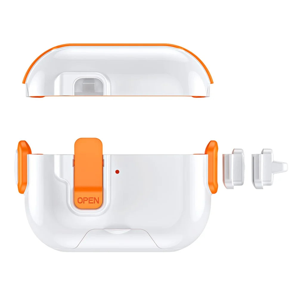 For Apple AirPods Pro Case with Phone Stand Function TPU PC TWS Earbuds Protective Cover - Orange - 2