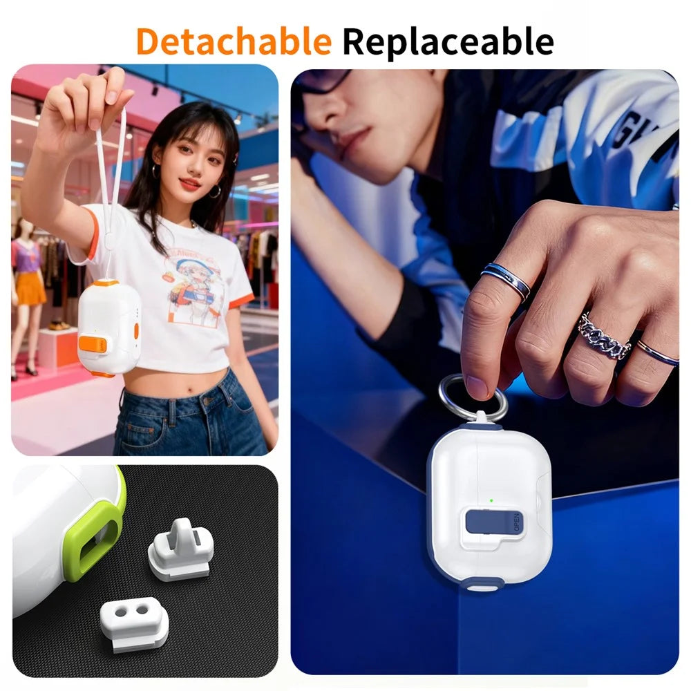 For Apple AirPods Pro Case with Phone Stand Function TPU PC TWS Earbuds Protective Cover - Orange - 7