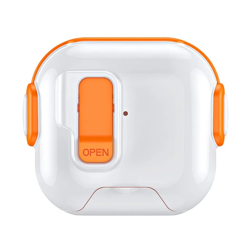 For AirPods 4 Case with Phone Stand Function TPU PC TWS Earbuds Protective Cover - Orange - 1