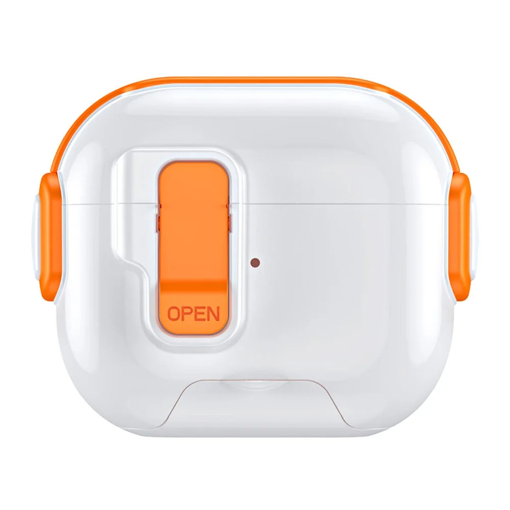 For Apple AirPods 3 Case with Phone Stand Function TPU PC TWS Earbuds Protective Cover - Orange - 1