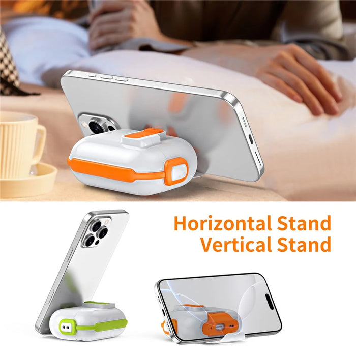 For Apple AirPods 3 Case with Phone Stand Function TPU PC TWS Earbuds Protective Cover - Orange - 6